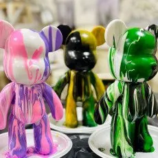 Мастер класс Мишка Bear Brick в технике флюид арт