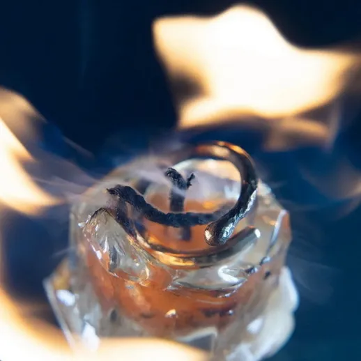 Огненное кольцо на ледяной подставке в креативном эксперименте на кухне