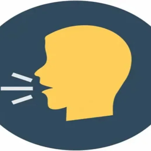 Иконка speaking в круге, символизирующая процесс общения в цифровом мире