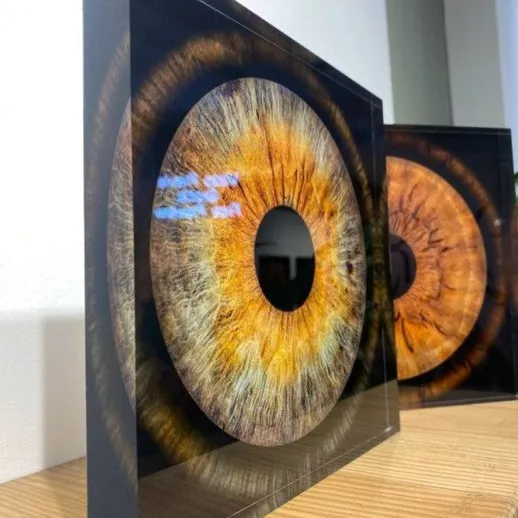 Художественные работы с изображением глаза на выставке в галерее