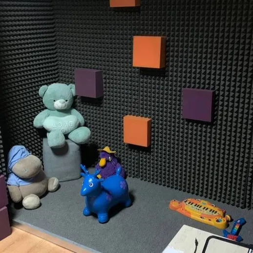 Игрушечная комната для детей с мягкими игрушками и музыкальными инструментами