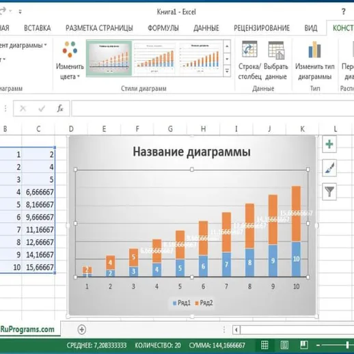 Создание диаграммы в программе Excel для анализа данных с использованием столбчатых графиков